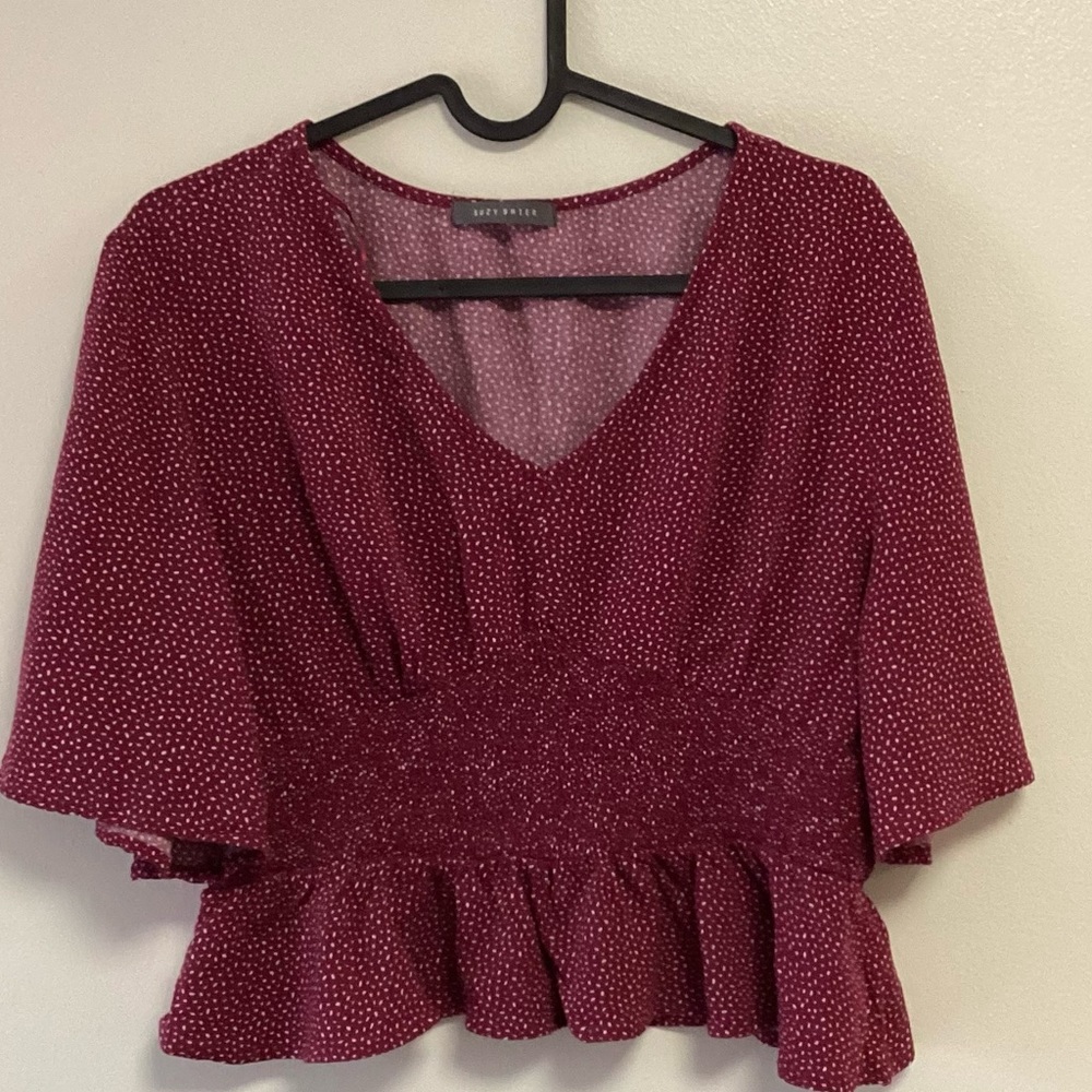 Suzy Shier V neck blouse XL